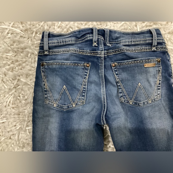 Wrangler Blue Denim Bootcut Jeans Size 7/8 x 32 - Picture 4 of 6